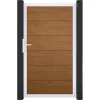 GROEN & JANSSEN Cancello a innesto GroJa BasicLine 100x180 cm, telaio universale DIN in alluminio EV1 Golden Oak