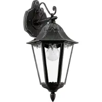 Eglo Applique da esterno Navedo, nero/argento, altezza 47 cm, luce diretta verso il
