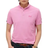 Superdry per uomo. M1110439A Polo rosa Vintage Destroy (L), Casual, Cotone, Manica corta