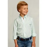 River Woods Slim Fit Striped Shirt Green/white Green Taglia: 14 | Camicie Outlet | Unisex | Verde
