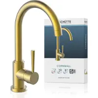 Schutte Miscelatore da cucina SCHÜTTE CORNWALL, miscelatore da cucina con funzione di risparmio energetico, miscelatore monocomando bocca girevole a 360°, oro opaco