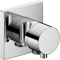 Keuco IXMO Vanne d'inversion à encastrer 3 consommateurs, raccord de flexible, poignée Comfort et support de douche, avec arrêt, rosace carrée, 59549011202, 59549011202