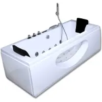 HOME DELUXE - Idromassaggio - LAGUNA M - Bianco, dimensioni: 180 x 90 x 55 cm - incl. radio, riscaldamento e terapia della luce I Vasca ad angolo per 2 persone, idromassaggio interno