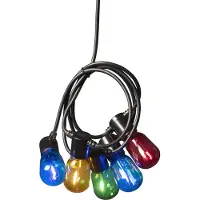 Konstsmide - Catena LED per birreria, colorata, 40 lampadine colorate / 80 diodi bianchi caldi, trasformatore 6V_esterno, cavo nero