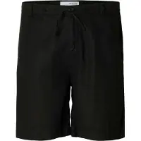 Selected Pantaloncini In Misto Lino Uomini Nero S