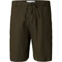 Selected Pantaloncini In Misto Lino Uomini Verde S