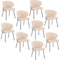 HOME DELUXE - Sedia imbottita AMARA- 9 pezzi, colore: beige velluto - imbottitura morbida, portata fino a 120 kg I Sedia da cucina Sedie da pranzo Sedie da sala da pranzo