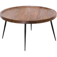 Wohnling Tavolino BHARU 75x39x75 cm Legno massiccio di sheesham / metallo