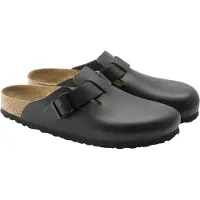 Birkenstock Boston Natural Leather Sandali (36 - Regular, nero)