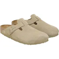 Birkenstock per uomo. 1025788 Zoccoli in Pelle Boston verde (Vestibilità Regular) kaki (40), Basso, Nessuno, Casual