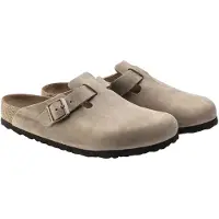 Birkenstock per donna. 1018147 Zoccoli in Pelle Boston (Vestibilità Regolare) marrone (39), Basso, Nessuno, Casual