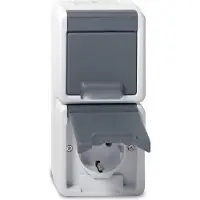 Gira 478030 SCHUKO 2f senkr. KD WG AP Gr (478030)