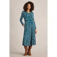 White Stuff Madeline Jersey Dress Teal Multi Taglia: 10 REGULAR | Abiti Midi Outlet | Donna | Ciano