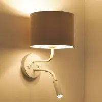 Duolla Applique Roller, Soro grigio chiaro, bianco, con lampada da lettura