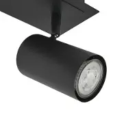 LINDBY Faretto da soffitto Joffrey, 80 cm, nero, a 4 luci, GU10