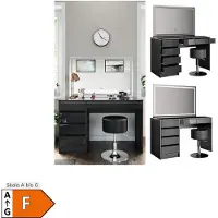 Vicco Tavolo da toeletta Sherry Antracite 120 cm con specchio LED e sgabello, Model 36840