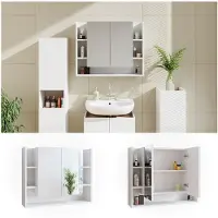 Vicco Specchio contenitore bagno Elira Bianco 80.2 x 64 cm, Model 37041