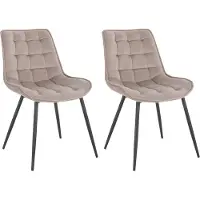 HOME DELUXE - Sedia imbottita IKALO set di 2 - colore: marrone chiaro - imbottitura morbida, carico massimo 120 kg I Sedia da cucina Sedie da pranzo Sedie da sala da pranzo