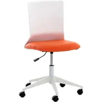 CLP Sedia da ufficio Apolda I, realizzata in ecopelle o tessuto. Sedia ergonomica per scrivania, con struttura in plastica, colore: arancione, materiale: ecopelle