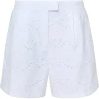 French Connection Broderie Shorts Linen White/multi Taglia: 10 | Pantaloncini Outlet | Donna | Bianco