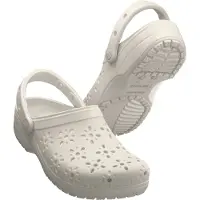 Crocs Classic Floral Cut Out Clog Sandali (42-43, beige/bianco)
