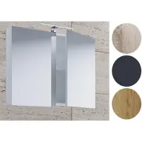 VCM Armadio bagno senza tempo | Dimensioni ca. H. 60 x W. 80 x D. 12 cm | Due porte girevoli | Armadio a specchio - Badinos 60 x 80 cm
