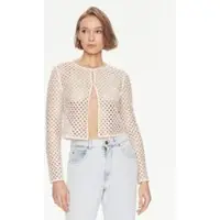 Twinset Giacca in rete con strass, colore sabbia