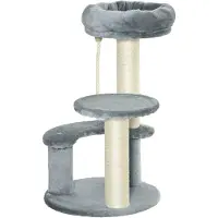 PawHut albero per gatti albero da arrampicata albero da gioco letto per gatti tiragraffi grigio D30-202