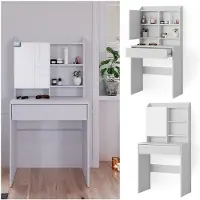 Vicco Tavolo da toeletta Laura Bianco 70 cm con specchio, Model 38166