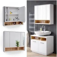 Vicco Specchio contenitore bagno Beatrice Bianco 80 x 72 cm, Model 34836