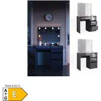 Vicco Tavolo da toeletta Sherry Antracite 90 cm con specchio e catena luminosa LED, Model 40839
