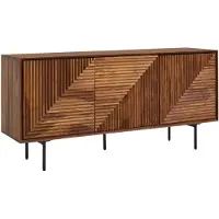 KADIMA DESIGN Credenza in legno massello di sheesham e metallo, design moderno, con 3 ante. 148x40x72 cm |