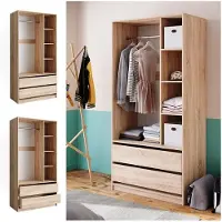 Vicco Armadio multifunzione Elmo Sonoma 100 x 200 cm con 2 cassetti, Model 49517