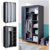 Vicco Armadio multifunzione multifunzione Doros Grigio 100 x 168 cm Con rulli, Model 40593