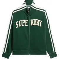 Superdry per donna. W2012163A Felpa con zip larga Athletic Applq verde (XS), Casual, Cotone