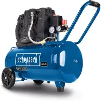 Scheppach Compressore bicilindrico HC51Si Super Silent | 60 dB(A) silenzioso | serbatoio da 50L | 8bar | senza olio e a bassa manutenzione | 300 l/min | 1500W