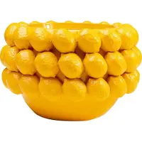 Kare fioriera decorativa Lemon Juice, altezza 22 cm, Ø 34 cm, giallo