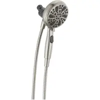 OEM Soffione magnetico a 6 posizioni, nichel spazzolato, soffione con flessibile, soffione rotondo, attacco MagnaTite, acciaio inossidabile