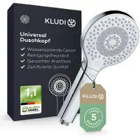 OEM Soffione doccia universale a risparmio idrico, 3 tipi di getto (corpo, capelli, pelle), soffione facile da pulire, Ø 11,7 cm, cromato.