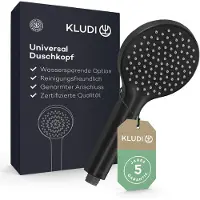 OEM Soffione doccia universale con funzione di risparmio idrico, facile da pulire, Ø 11,7 cm, soffione con 1 tipo di getto, nero opaco