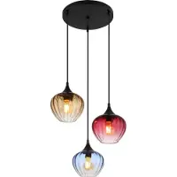 Globo Lighting Lampada a sospensione soggiorno vetro luce a sospensione luce a sospensione sala da pranzo colorato 15748-3HR