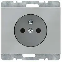 Berker 6765757004 Presa con polo di protezione in acciaio inossidabile K.5
