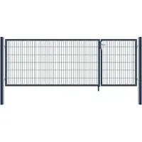 HOME DELUXE Cancello da giardino a due ante ADITUS, colore:antracite, altezza:120 x 350 cm
