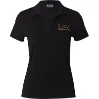 EA7 per donna. 7W000266_AF12500 Polo a maniche corte Evolution in misto cotone e modal, nera (M), Nero, Sportivo, Tennis / Paddle tennis, Ma