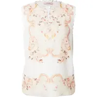 Twinset Top in lino a fantasia barocca floreale