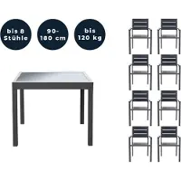 HOME DELUXE - Tavolo da giardino allungabile - Verano - circa 90(180) x90x75 cm - accessori inclusi