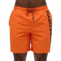 Superdry per uomo. M3010248A Costume da bagno sportivo arancione da 17" (S), Beachwear, Polister riciclato, Sostenibile
