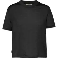 Icebreaker Women's Merino 150 Tech Lite III S/S Crop Tee Maglia merino Donna (XS, nero)