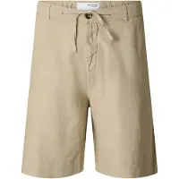 Selected Pantaloncini In Misto Lino Uomini Beige S