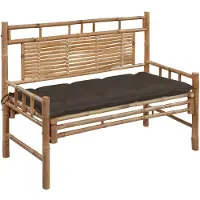 vidaXL Panca da giardino con cuscino in bambù da 120 cm